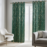 Draperie Blackout Verde cu Nuante Argintii / Aurii Perdele de Poveste