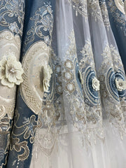 Perdea 3D cu bordura de Catifea bleumarin Perdele de Poveste