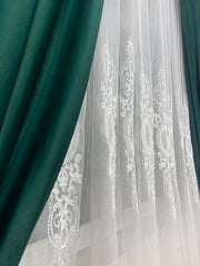 Perdea alba cu Broderie cod 2077 Perdele de Poveste