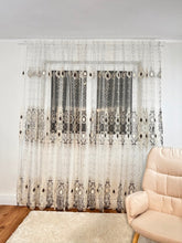 Perdea Brodată cu model maro cod 2070 Perdele de Poveste