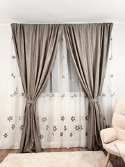 Draperie crem\capucino model nisip Perdele de Poveste