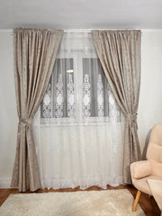 Draperie Catifea Premium crem cu nuante de auriu/argintiu (Copy) Perdele de Poveste