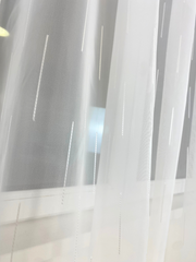 Perdea Voal Crem cu Model Linii Crem Perdele de Poveste