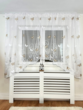 Perdea de Bucatarie bolta cu fluturi albi si crem 3 m L