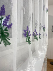 Perdea de Bucatarie cu Buchete de Lavanda Perdele de Poveste
