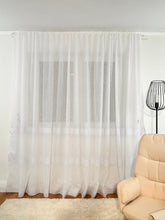 Perdea tip in alb cu borduri - Perdele de Poveste