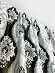 Draperie Blackout model ondulat gri-negru Perdele de Poveste