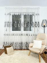 Perdea alba cu broderie alb negru Perdele de Poveste