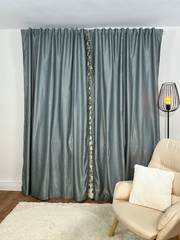 Draperie Soft gri model cu ciucuri Perdele de Poveste