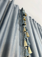 Draperie Soft gri model cu ciucuri Perdele de Poveste