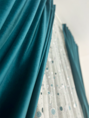 Draperie Blackout Catifea Premium turcoaz Perdele de Poveste