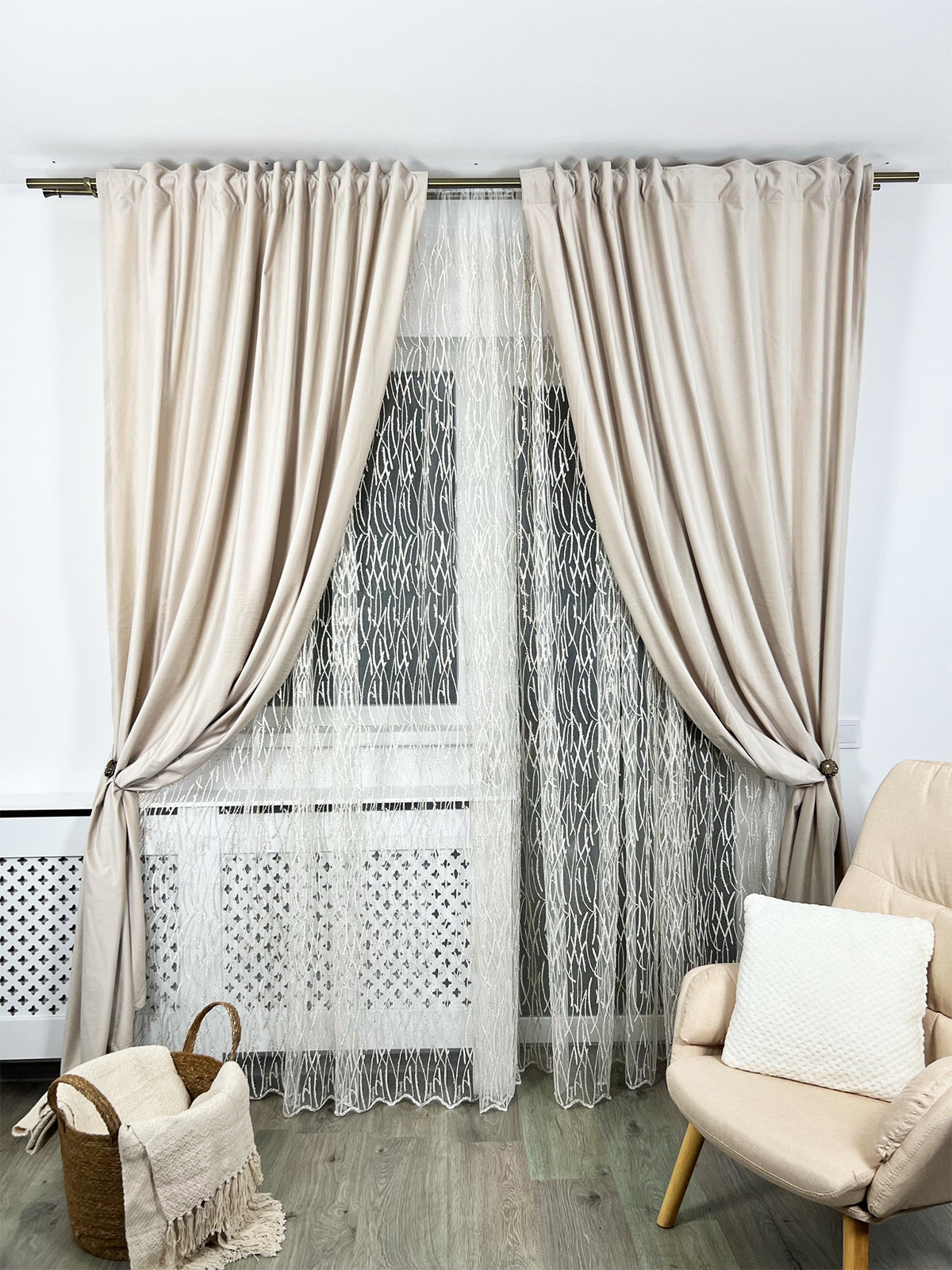 Set Perdea si Draperie Catifea Premium Corina Perdele de Poveste