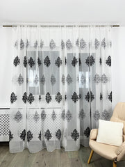 Perdea albă Baroc cu broderie neagră Perdele de Poveste