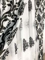 Perdea albă Baroc cu broderie neagră Perdele de Poveste