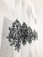Perdea albă Baroc cu broderie neagră Perdele de Poveste
