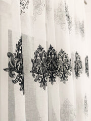Perdea albă Baroc cu broderie neagră Perdele de Poveste