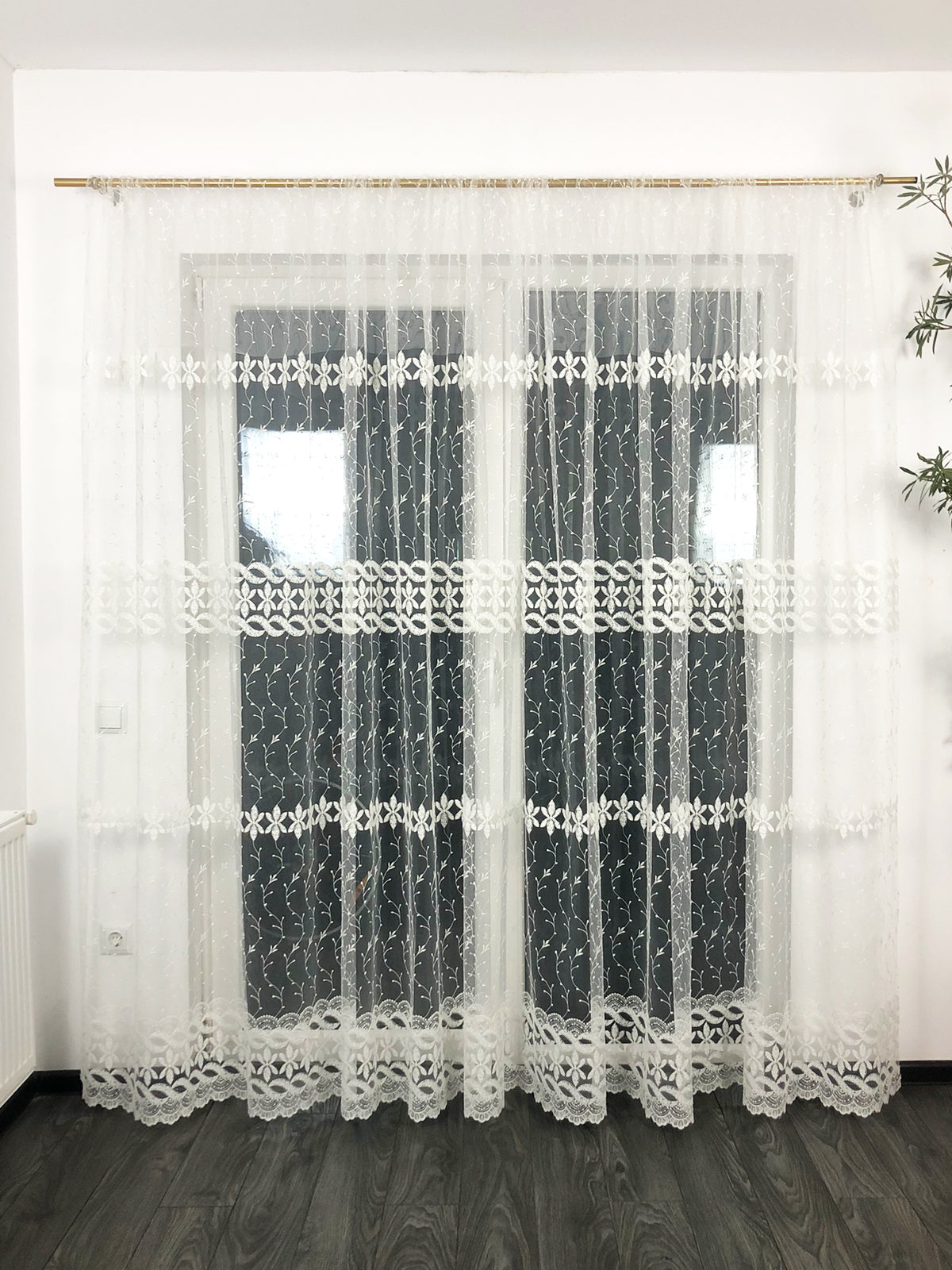 Perdea Alba Brodata Perdele de Poveste