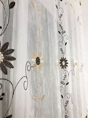 Perdea Bucătărie Flori crem maro Perdele de Poveste