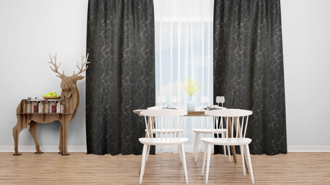 Draperie Blackout Petrol cu Nuante de Gri Perdele de Poveste