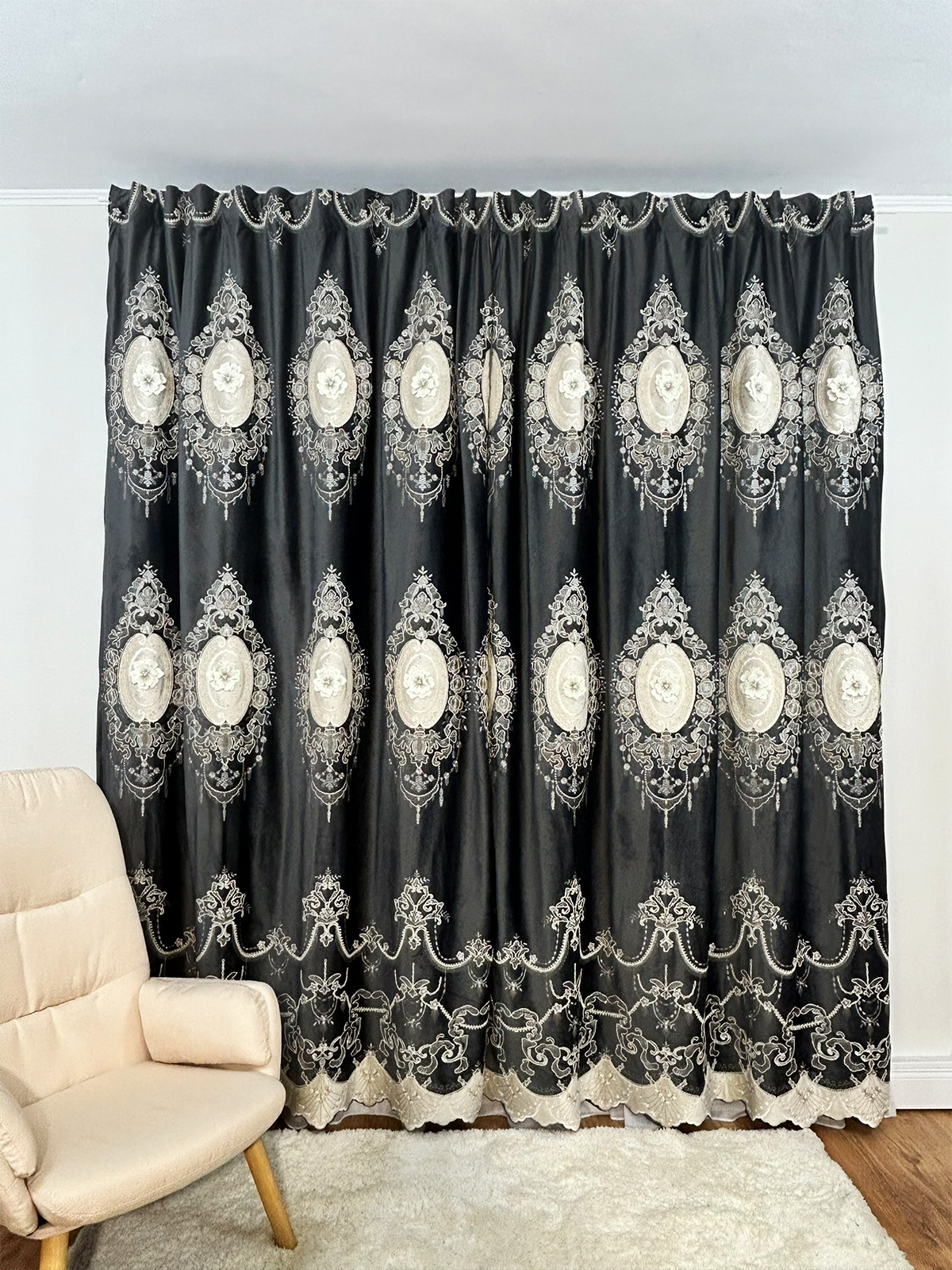 Perdele de Poveste Draperie Catifea Premium Imperial gri inchis