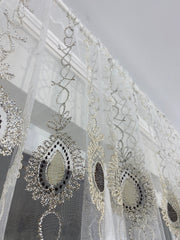 Perdea Brodată cu model maro cod 2070 Perdele de Poveste