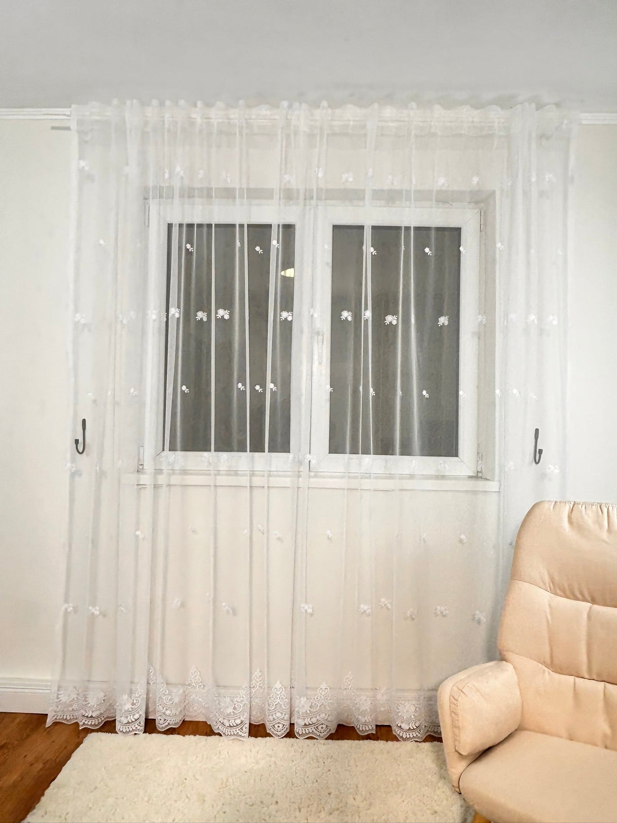 Perdea alba Cod 2074 Perdele de Poveste