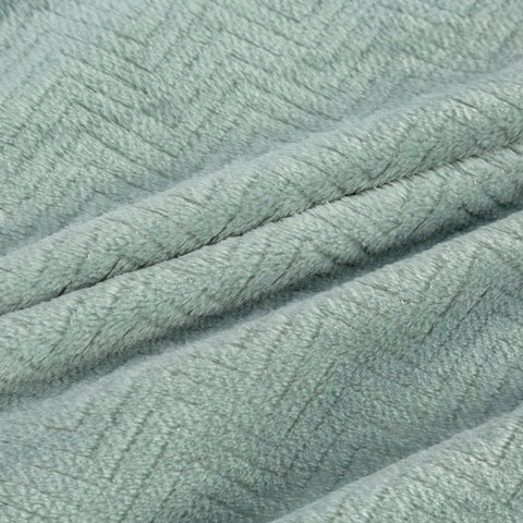 Pătură moale și plăcută la atingere, cu model în relief în formă de oase de pește menta CINDY 5 Perdele de Poveste