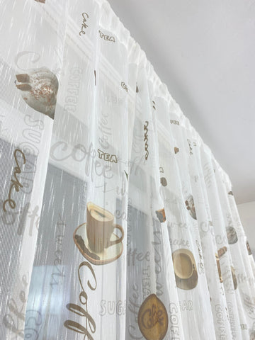 Perdea de Bucatarie cu model de cafea
