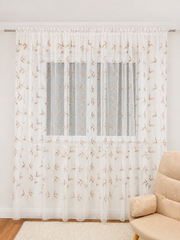 Perdea alba tip in model crem cod 2087 Perdele de Poveste
