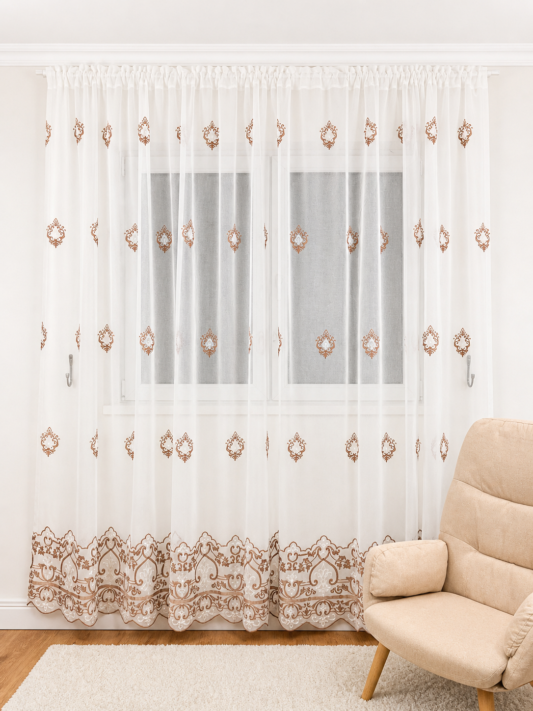 Perdea tip baroc model crem cod 2088 Perdele de Poveste