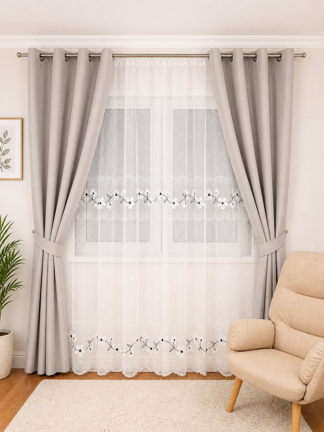 Set Perdea si Draperie Catifea Premium Ina Perdele de Poveste