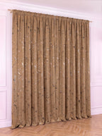 Draperie Blackout Camel cu Nuante Argintii / Aurii Perdele de Poveste