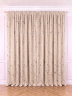 Draperie Blackout Crem cu Nuante Argintii / Aurii Perdele de Poveste