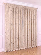 Draperie Blackout Crem cu Nuante Argintii / Aurii Perdele de Poveste