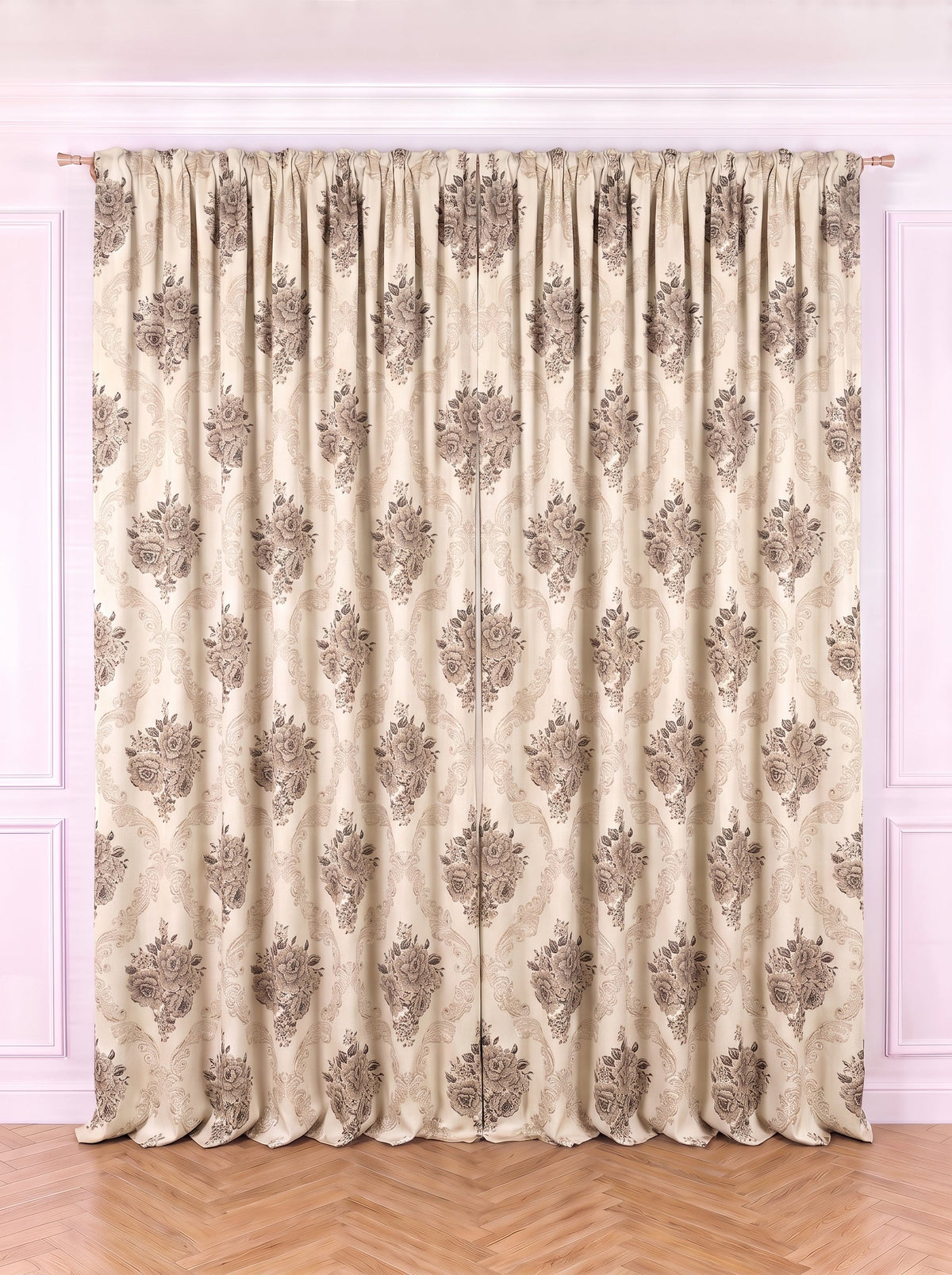 Draperie Blackout model Baroc crem Perdele de Poveste