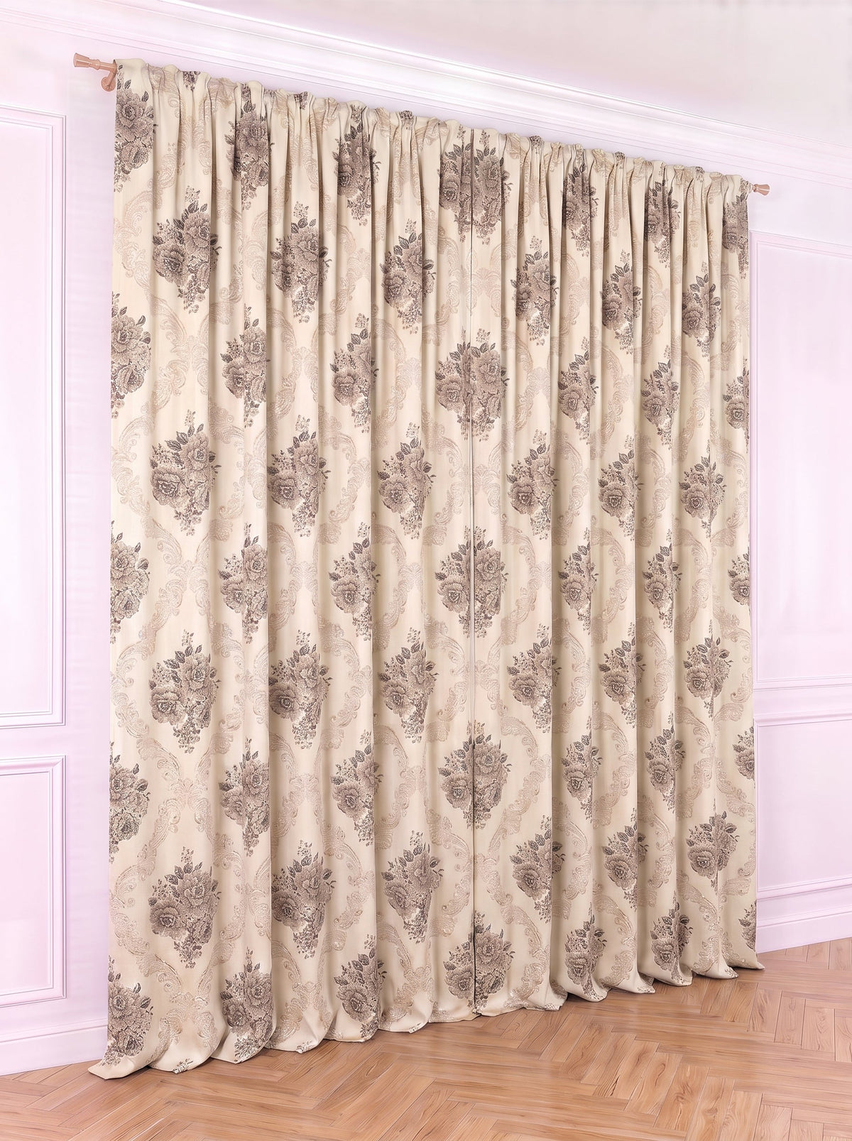 Draperie Blackout model Baroc crem Perdele de Poveste