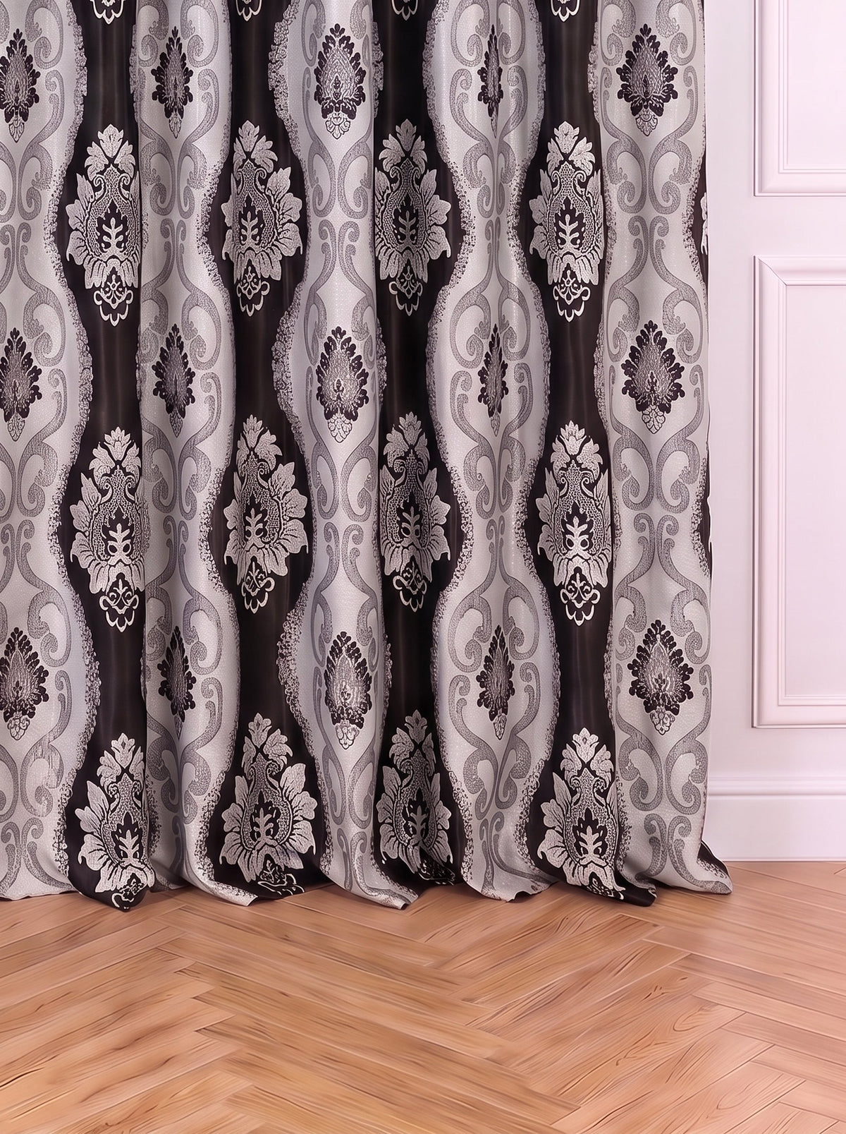 Draperie Blackout Royal clepsidra gri negru Perdele de Poveste