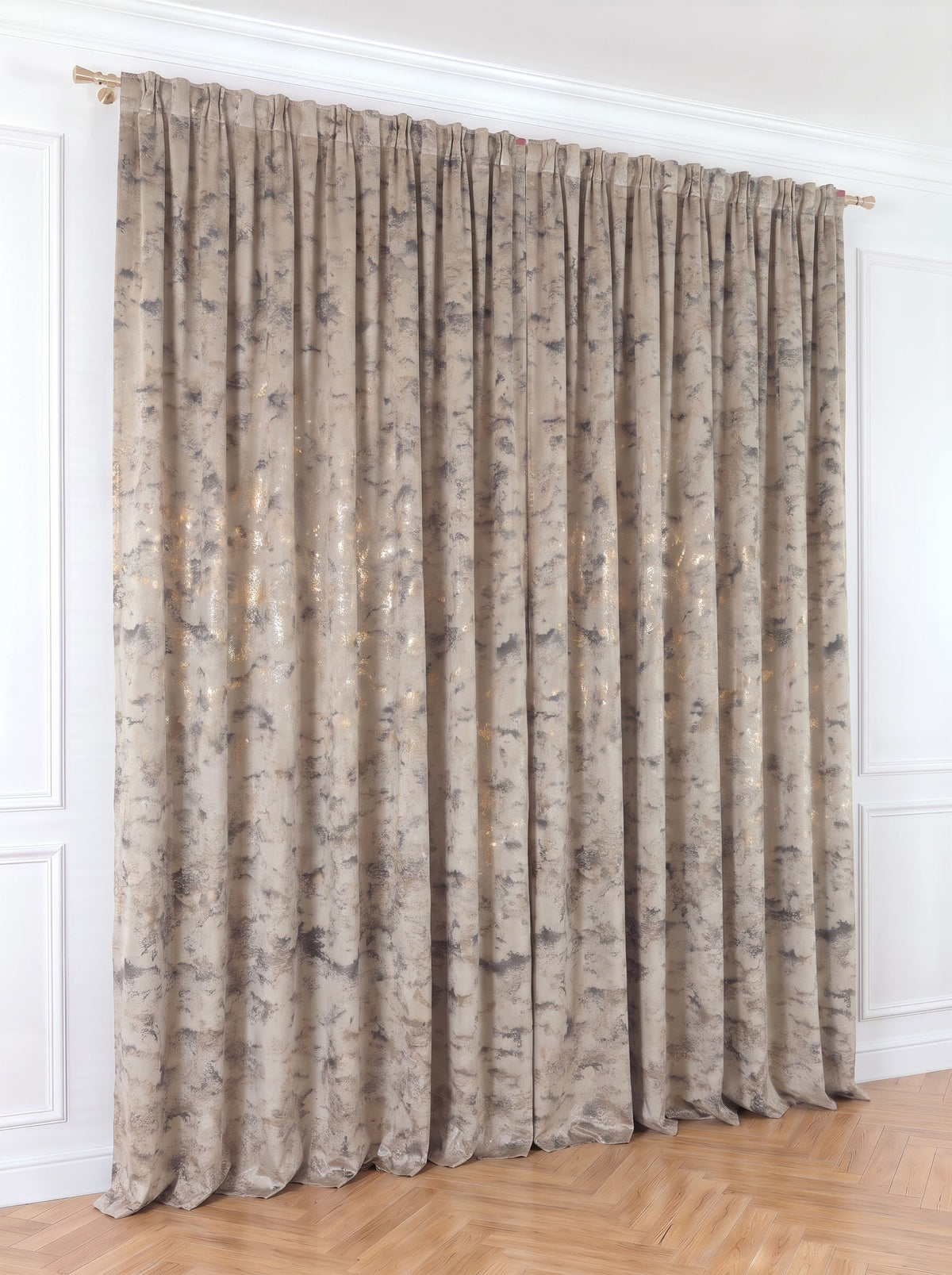 Draperie Catifea Insertii Bej Marmorat Perdele de Poveste