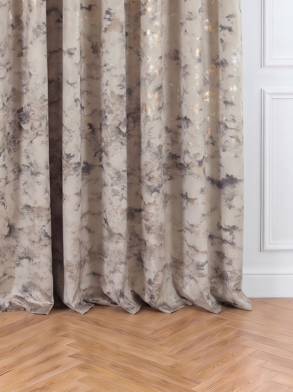 Draperie Catifea Insertii Bej Marmorat Perdele de Poveste