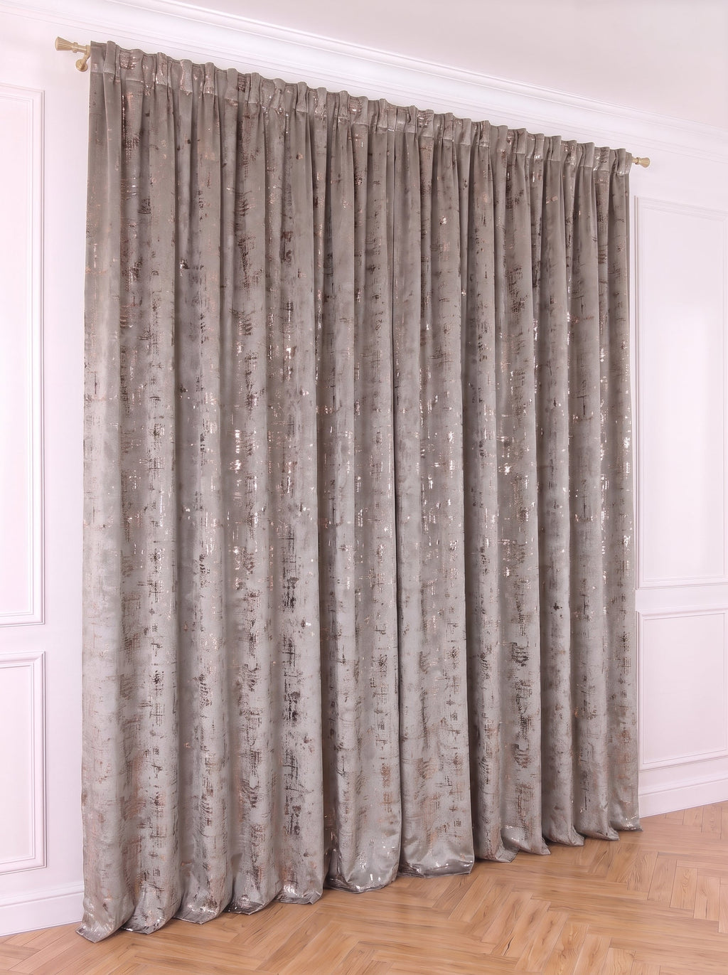 Draperie Catifea Insertii Gri Argintiu Perdele de Poveste