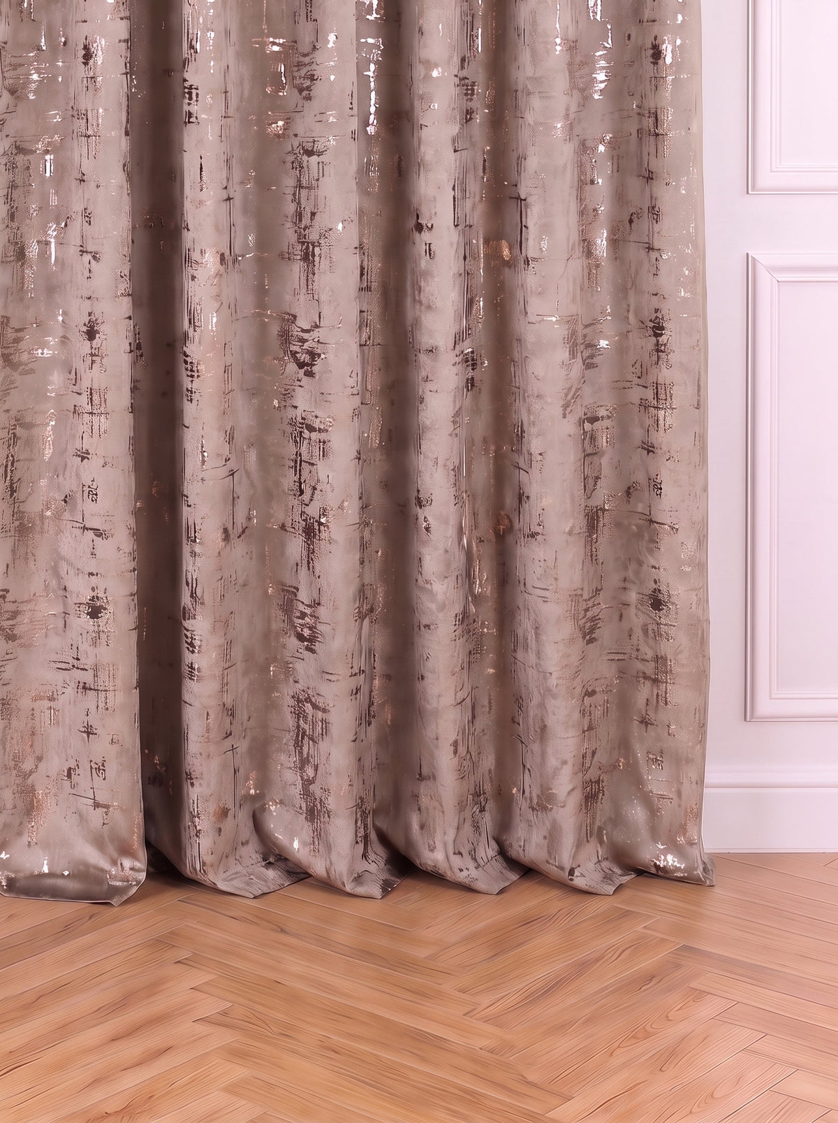 Draperie Catifea Insertii Taupe Perdele de Poveste