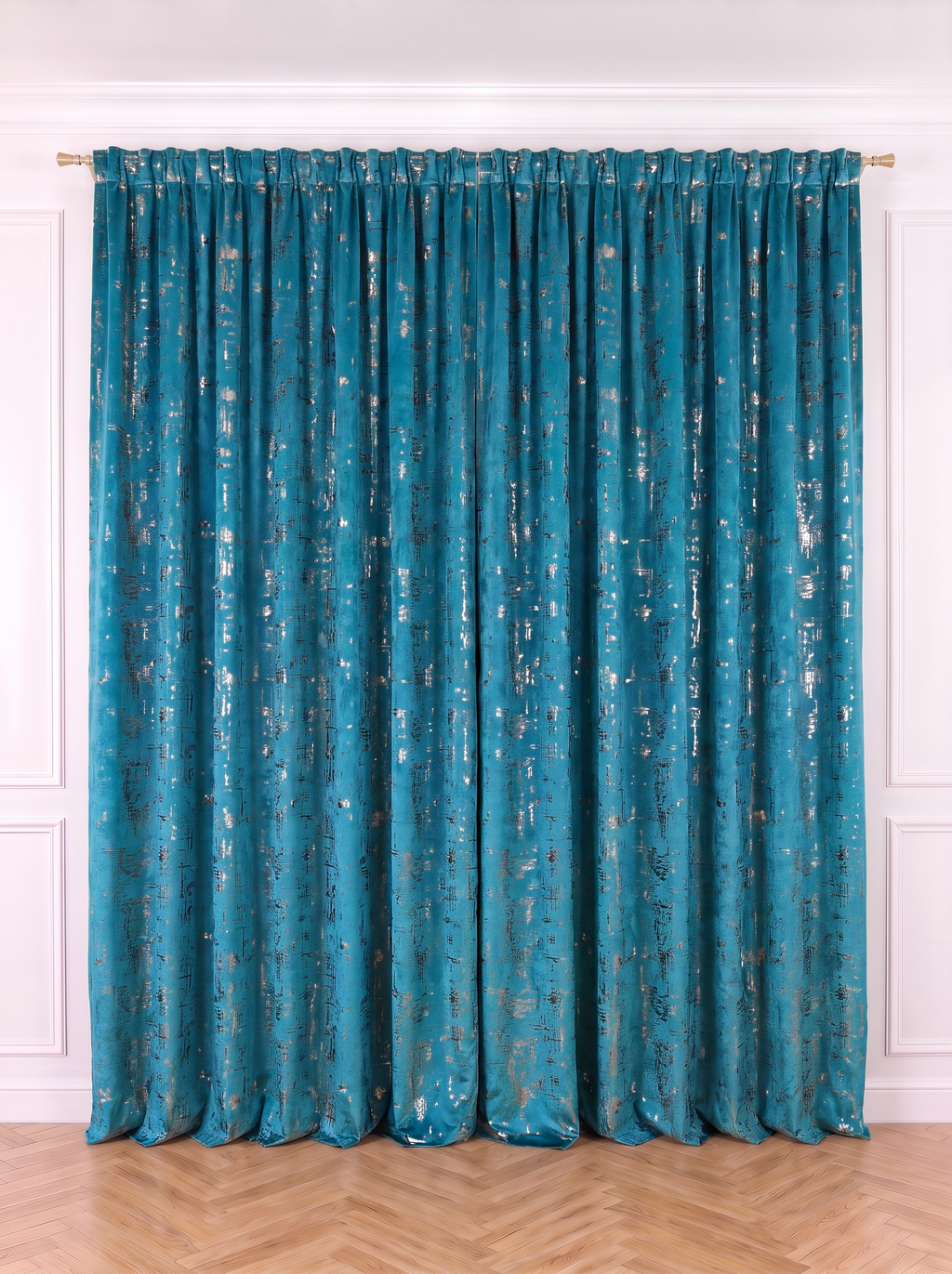 Draperie Catifea Insertii Turcoaz Perdele de Poveste