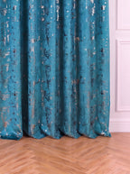 Draperie Catifea Insertii Turcoaz Perdele de Poveste