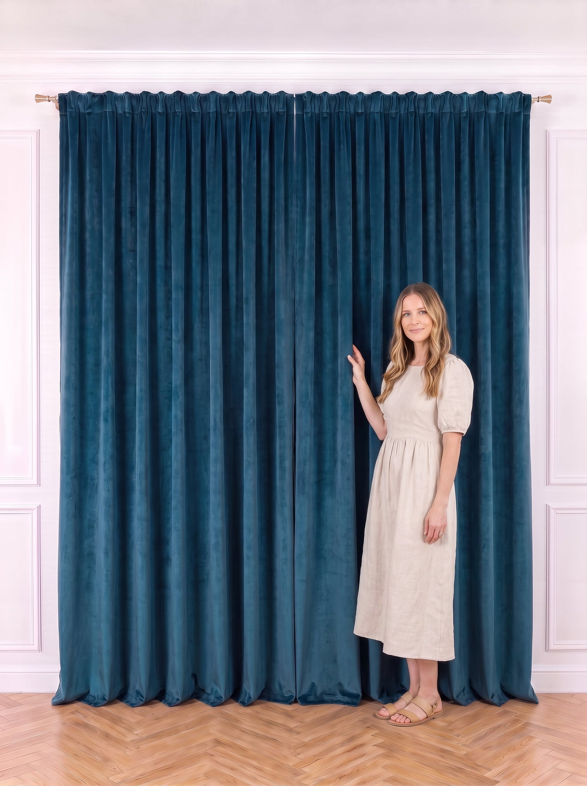 Draperie Catifea Premium Albastru Ocean Perdele de Poveste