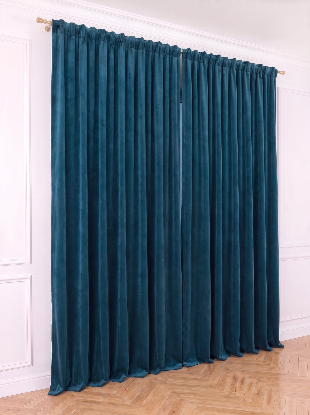 Draperie Catifea Premium Albastru Păun Perdele de Poveste