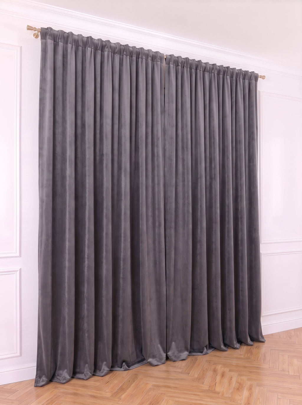 Draperie Catifea Premium Gri Perdele de Poveste
