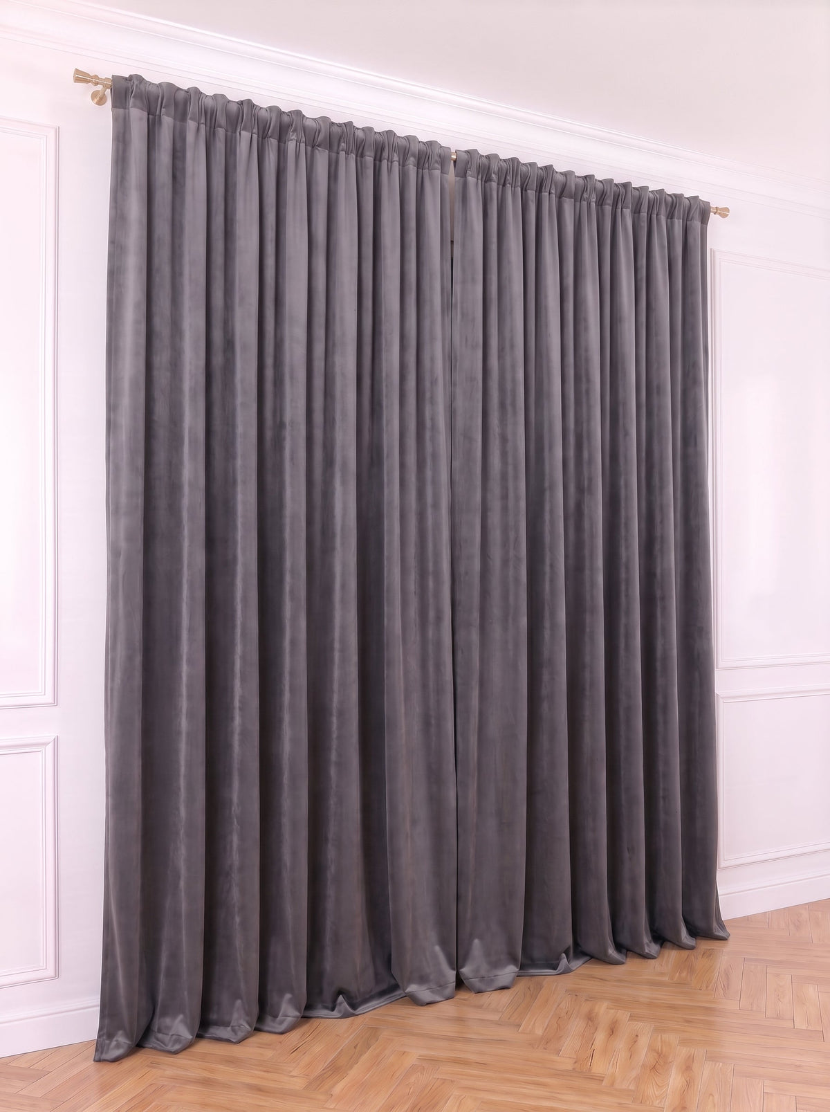 Draperie Catifea Premium Gri Perdele de Poveste
