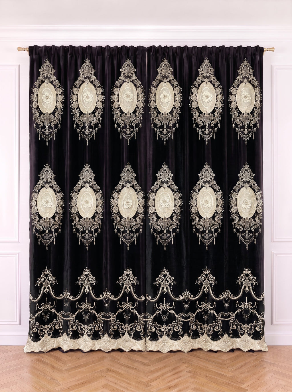 Draperie Catifea Premium Imperial negru Perdele de Poveste