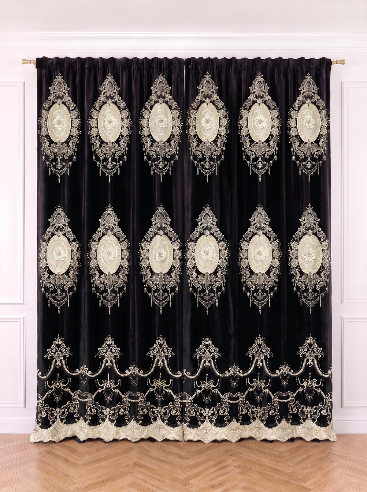 Draperie Catifea Premium Imperial negru Perdele de Poveste