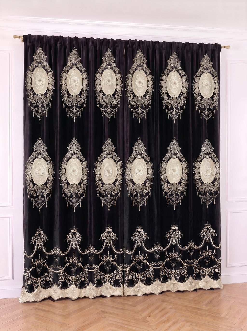 Draperie Catifea Premium Imperial negru Perdele de Poveste